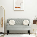 Panca con schienale grigio chiaro 119,5x64,5x75 cm in velluto