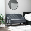 Panca con Schienale Grigio Scuro 119,5x64,5x75 cm in Velluto