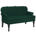 Panca con Schienale Verde Scuro 119,5x64,5x75 cm in Velluto