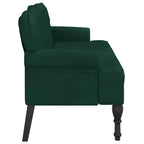 Panca con Schienale Verde Scuro 119,5x64,5x75 cm in Velluto