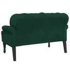 Panca con Schienale Verde Scuro 119,5x64,5x75 cm in Velluto