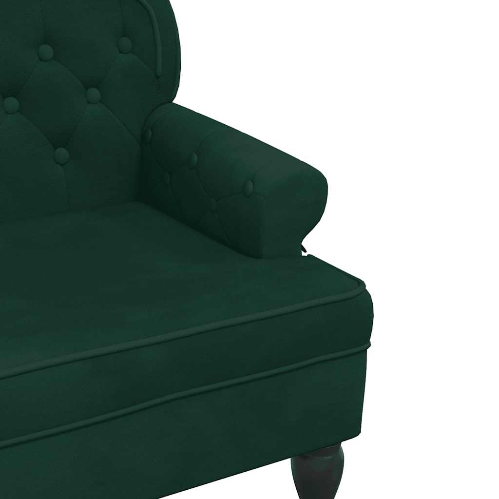 Panca con Schienale Verde Scuro 119,5x64,5x75 cm in Velluto