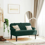 Panca con Schienale Verde Scuro 119,5x64,5x75 cm in Velluto