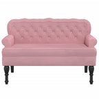 Panca con Schienale Rosa 119,5x64,5x75 cm in Velluto