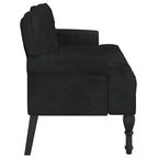 Panca con schienale nera 119,5x64,5x75 cm in velluto