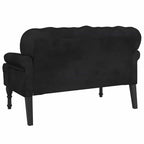 Panca con schienale nera 119,5x64,5x75 cm in velluto