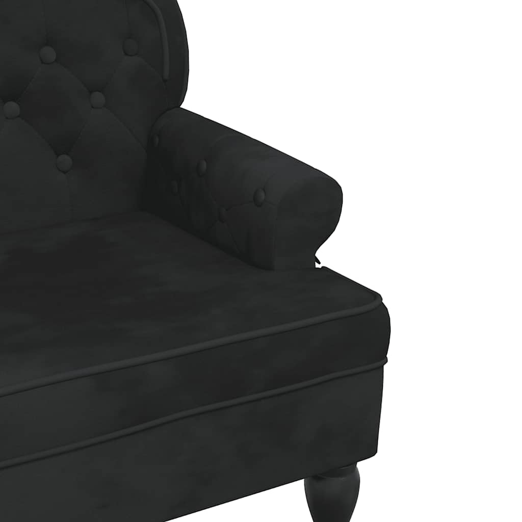 Panca con schienale nera 119,5x64,5x75 cm in velluto