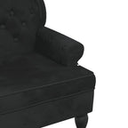 Panca con schienale nera 119,5x64,5x75 cm in velluto