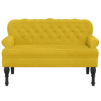 Panca con Schienale Gialla 119,5x64,5x75 cm in Velluto