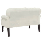 Panca con Schienale Crema 119,5x64,5x75 cm in Velluto