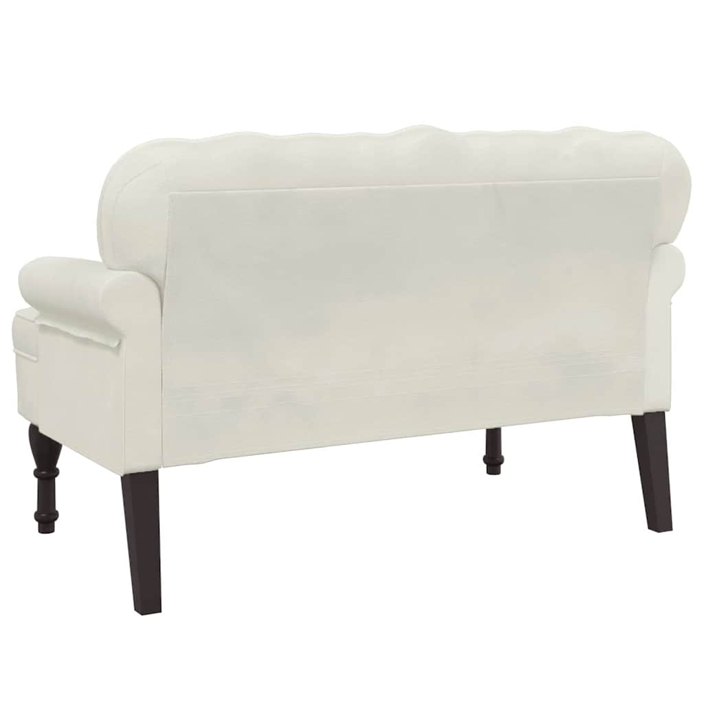 Panca con Schienale Crema 119,5x64,5x75 cm in Velluto