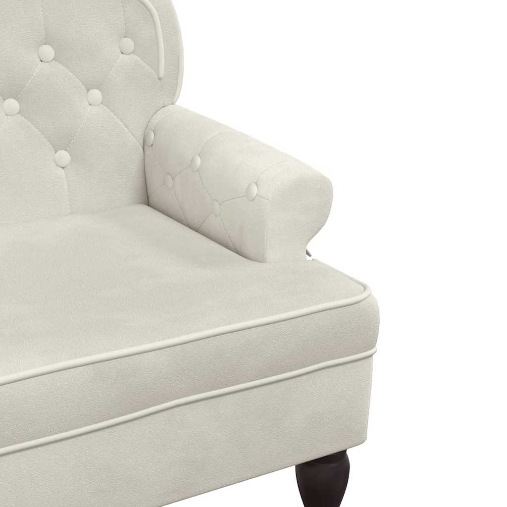 Panca con Schienale Crema 119,5x64,5x75 cm in Velluto