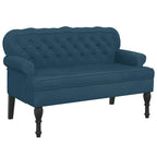 Panca con Schienale Blu 119,5x64,5x75 cm in Velluto