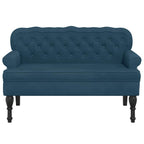 Panca con Schienale Blu 119,5x64,5x75 cm in Velluto