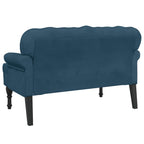 Panca con Schienale Blu 119,5x64,5x75 cm in Velluto