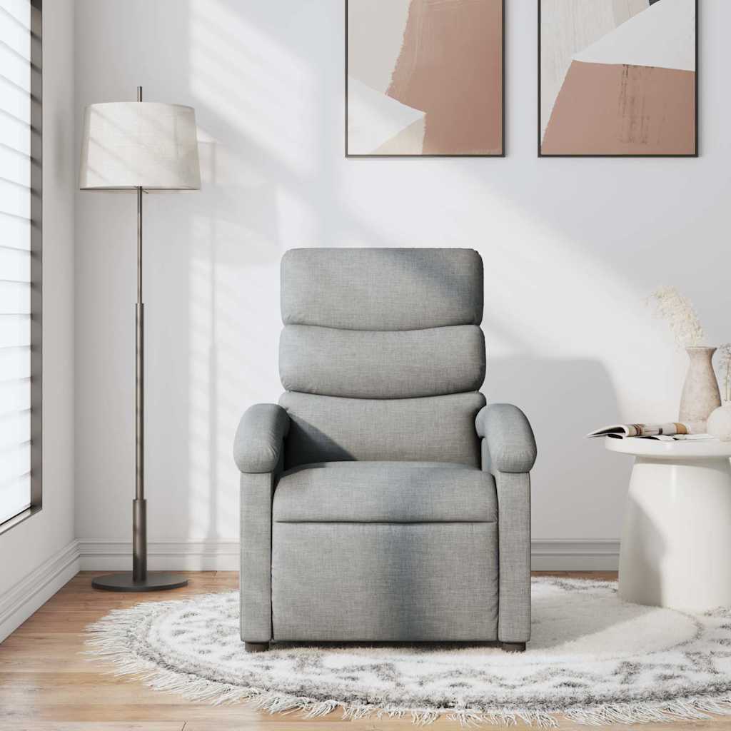 Poltrona Reclinabile in Tessuto Grigio Chiaro