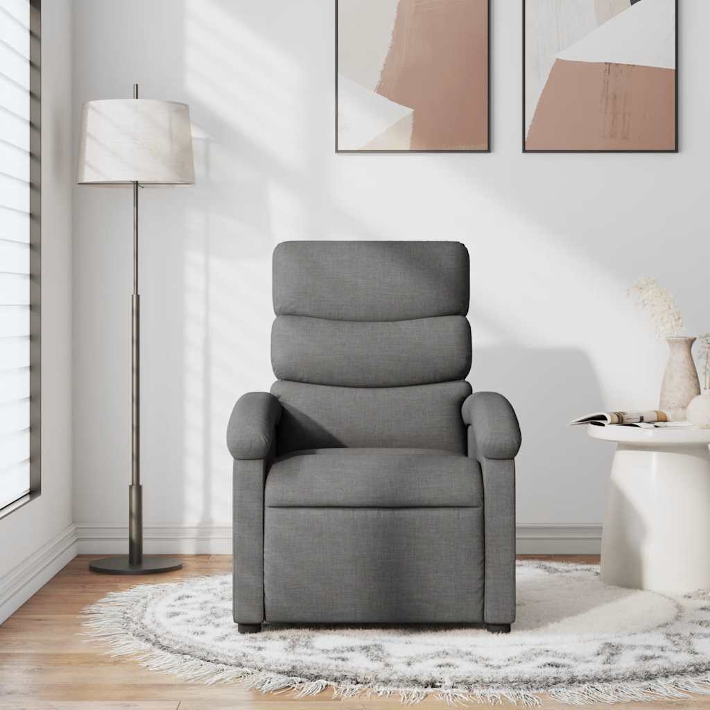 Poltrona Reclinabile in Tessuto Grigio Scuro