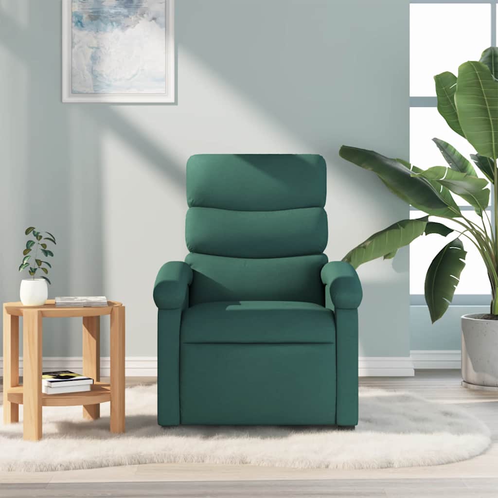 Poltrona Reclinabile in Tessuto Verde Scuro