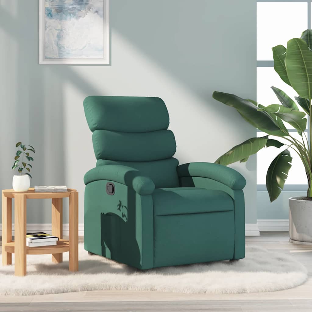 Poltrona Reclinabile in Tessuto Verde Scuro