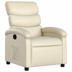 Poltrona Reclinabile Crema in Similpelle