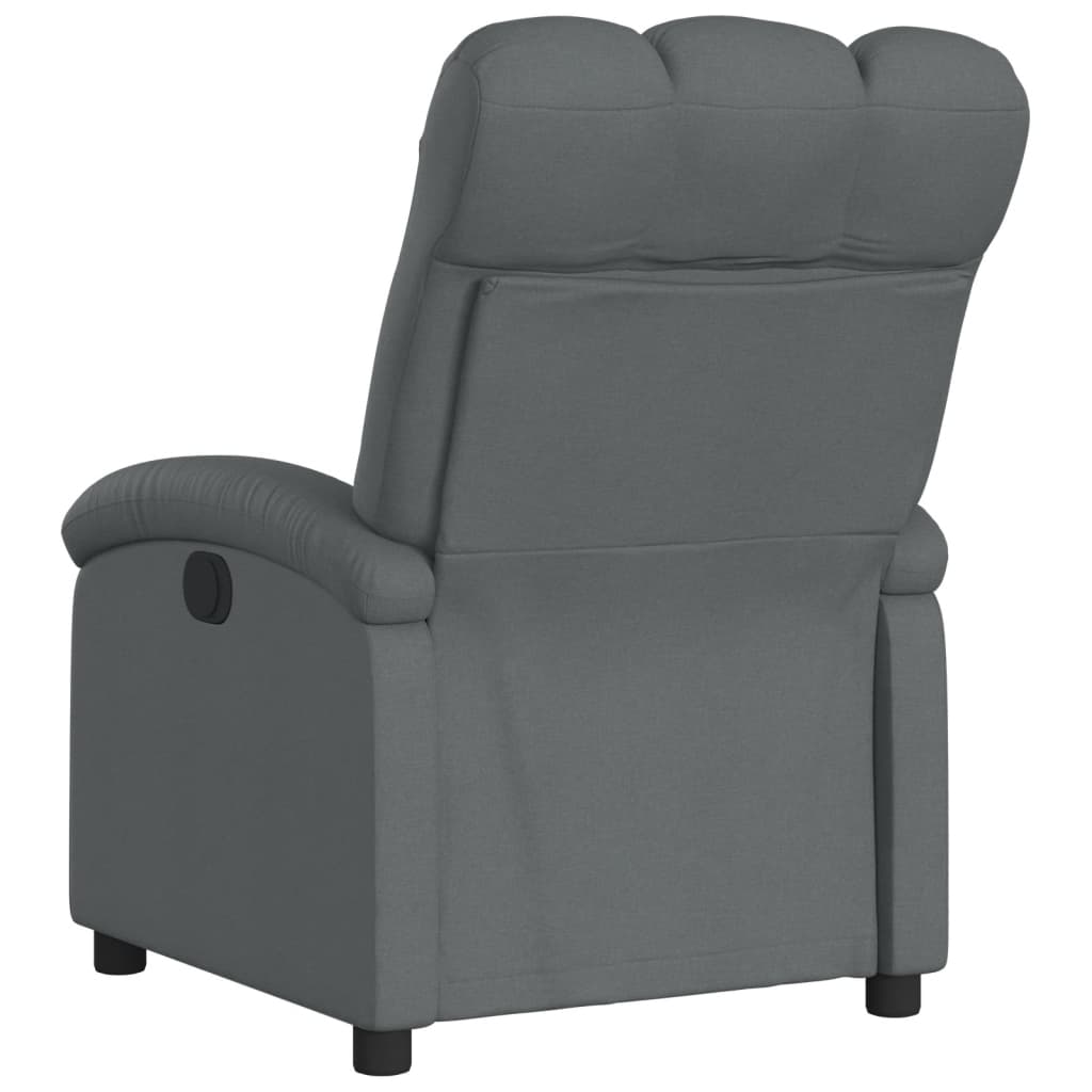 Poltrona reclinabile in tessuto grigio scuro