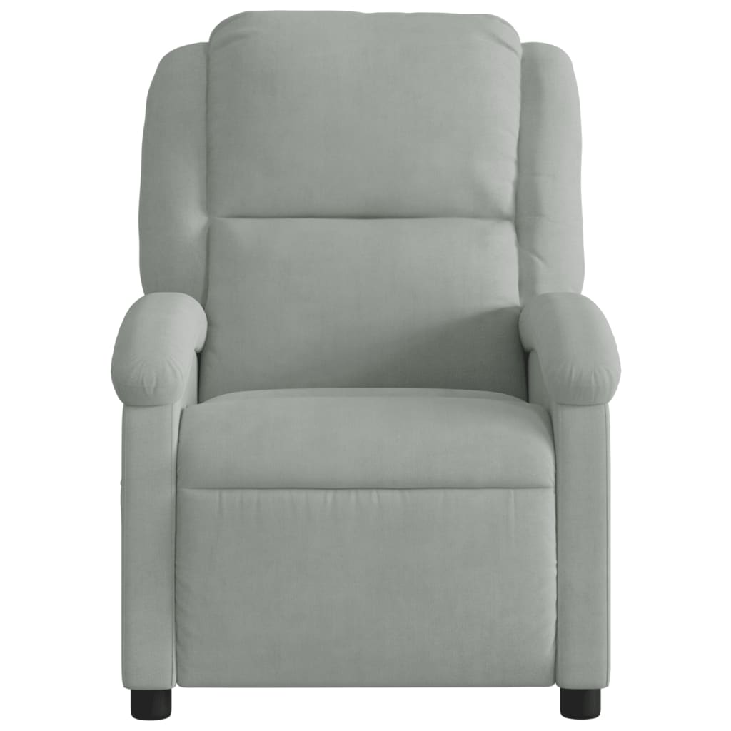 Poltrona reclinabile in velluto grigio chiaro