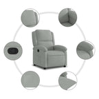 Poltrona reclinabile in velluto grigio chiaro