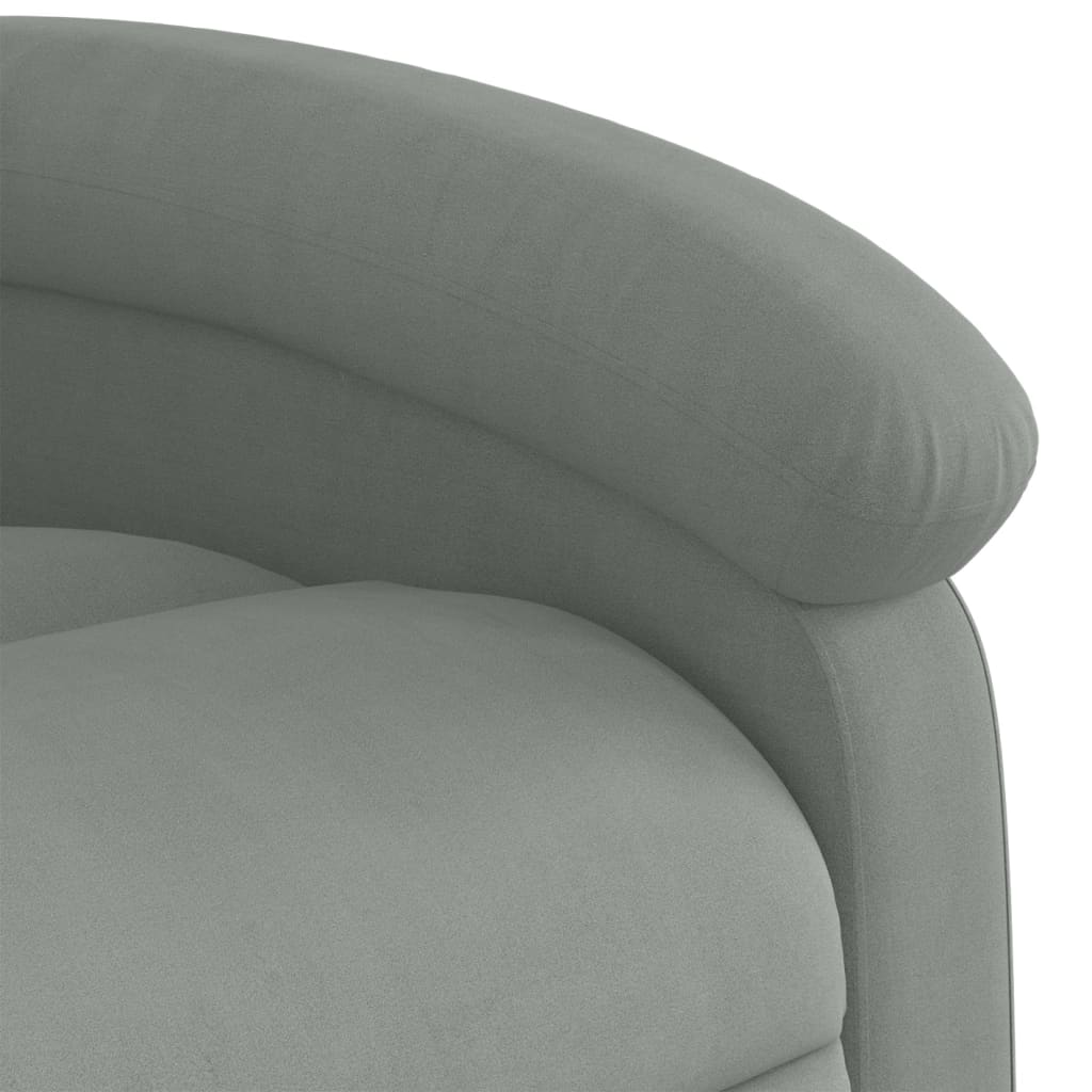 Poltrona reclinabile in velluto grigio chiaro