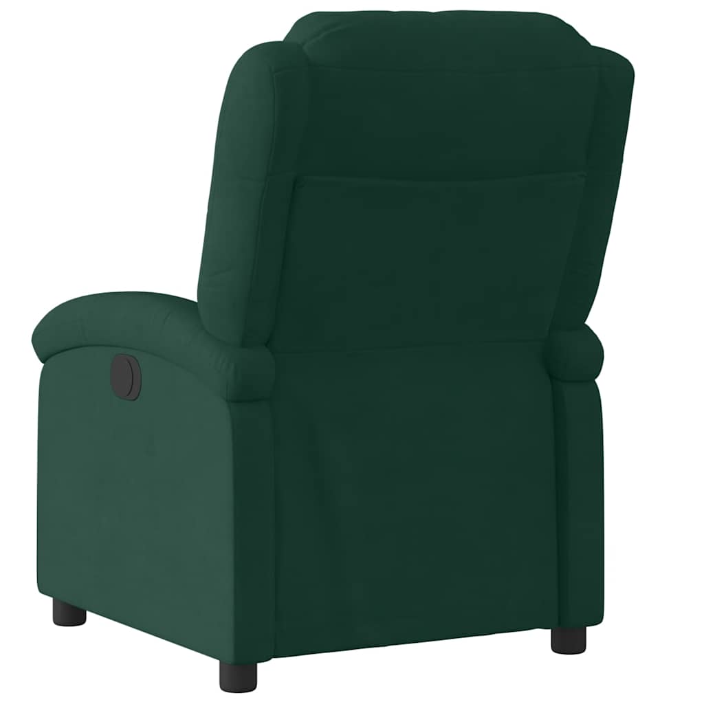 Poltrona Reclinabile Verde Scuro in Velluto