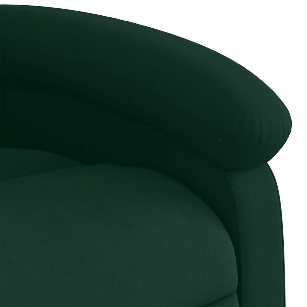 Poltrona Massaggiante Reclinabile Verde Scuro in Velluto