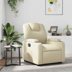 Poltrona Reclinabile Crema in Similpelle
