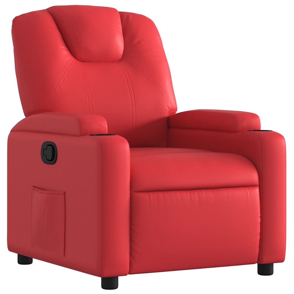 Poltrona Reclinabile Rossa in Similpelle