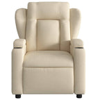 Poltrona reclinabile in tessuto color crema
