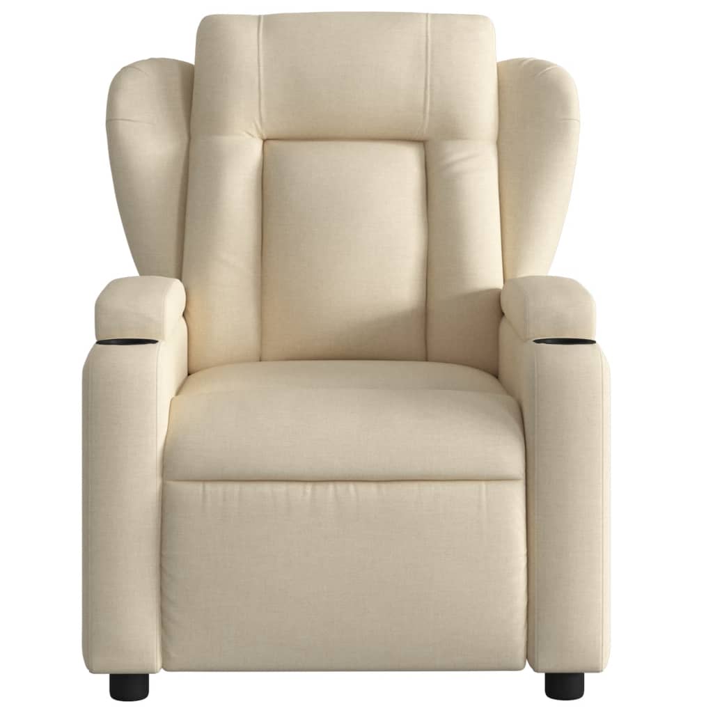 Poltrona reclinabile in tessuto color crema