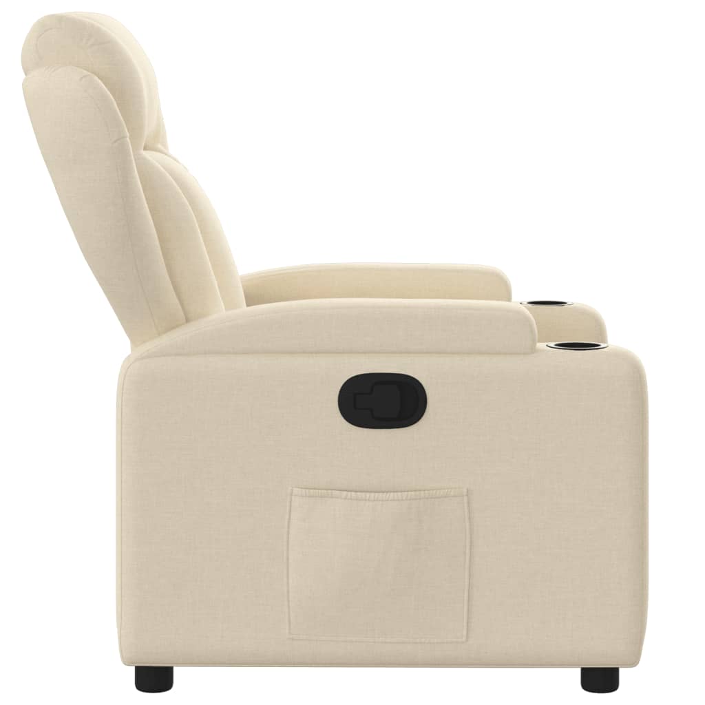 Poltrona reclinabile in tessuto color crema