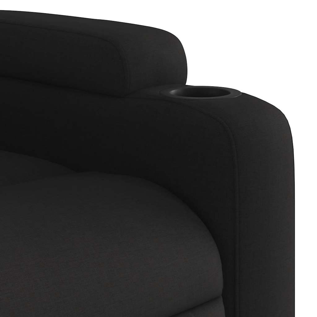 Poltrona Massaggiante Reclinabile Nera in Tessuto