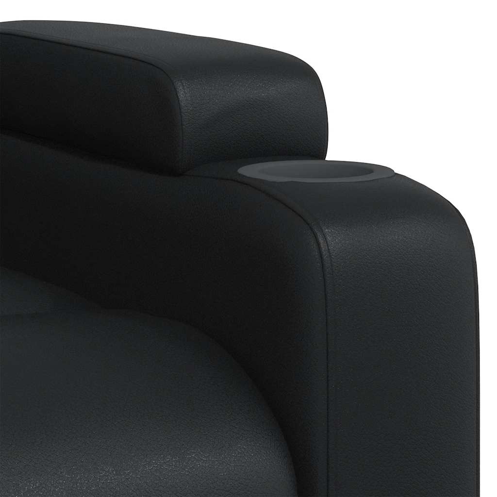 Poltrona Massaggiante Reclinabile Nera in Similpelle