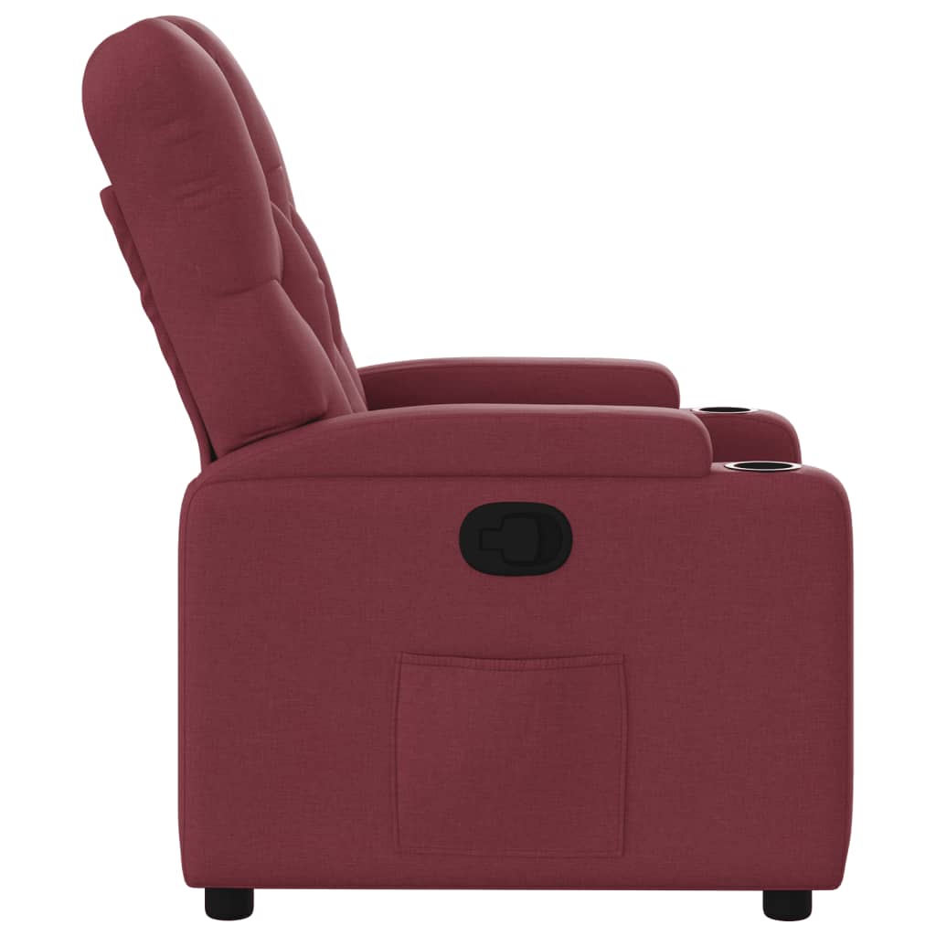 Poltrona Reclinabile in Tessuto Rosso Vino