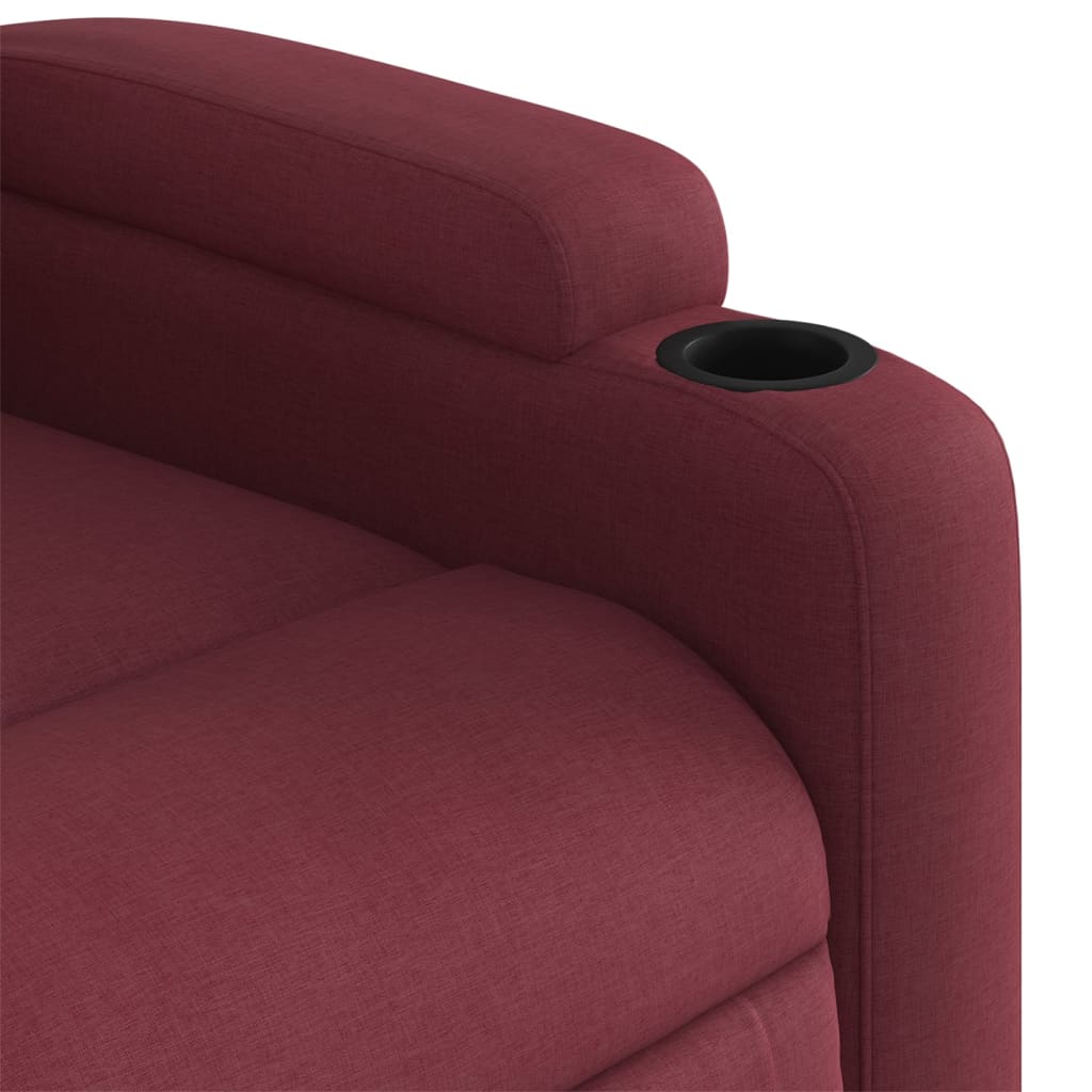 Poltrona Reclinabile in Tessuto Rosso Vino
