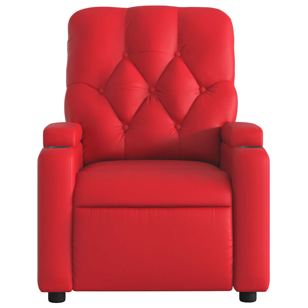 Poltrona Reclinabile Rossa in Similpelle