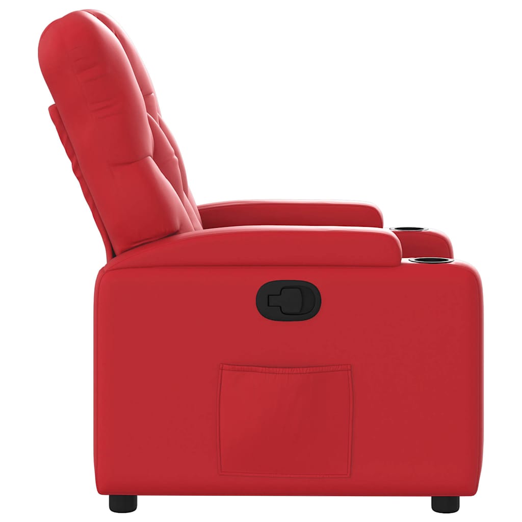 Poltrona Reclinabile Rossa in Similpelle