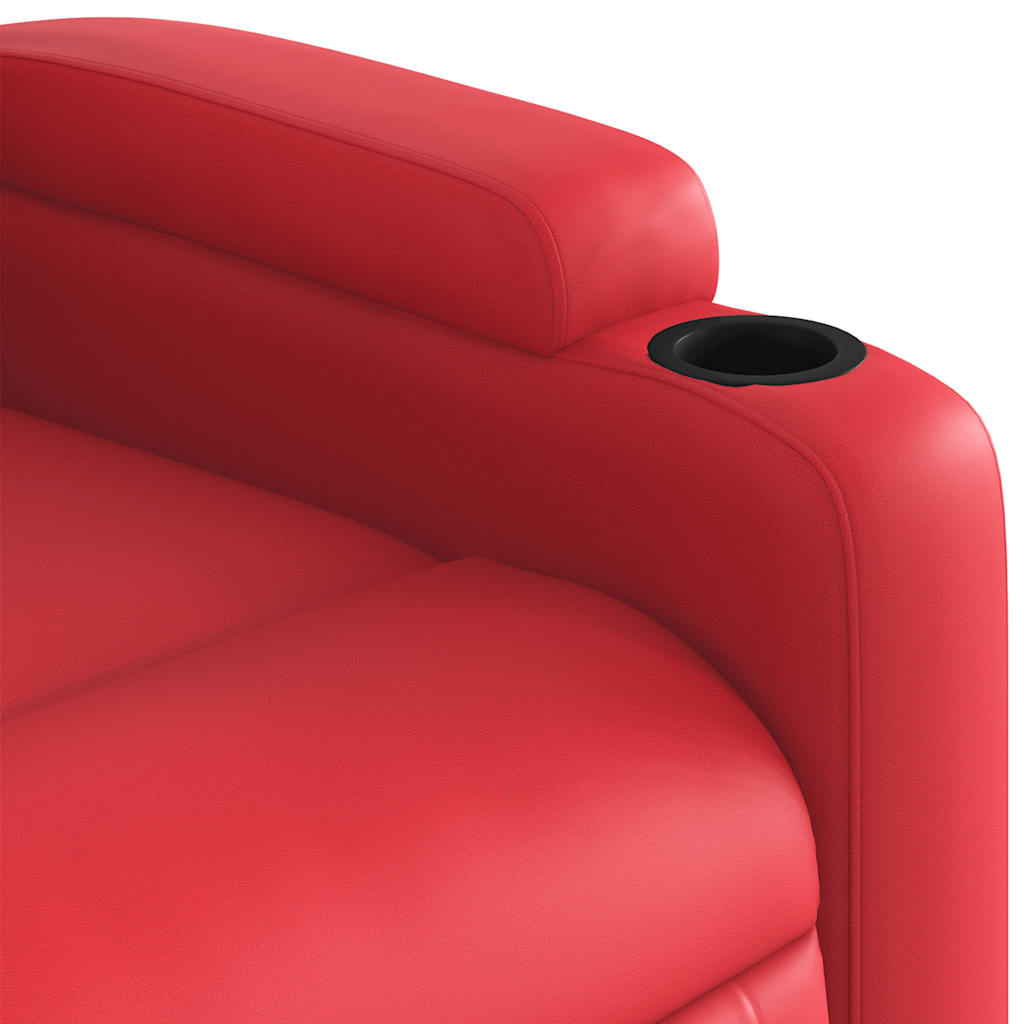 Poltrona Reclinabile Rossa in Similpelle