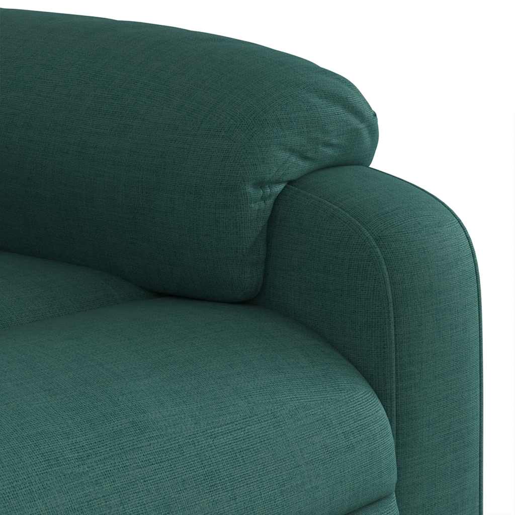 Poltrona Massaggiante Reclinabile Verde Scuro in Tessuto