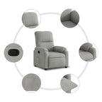 Poltrona Reclinabile Grigio Chiaro in Tessuto di Microfibra