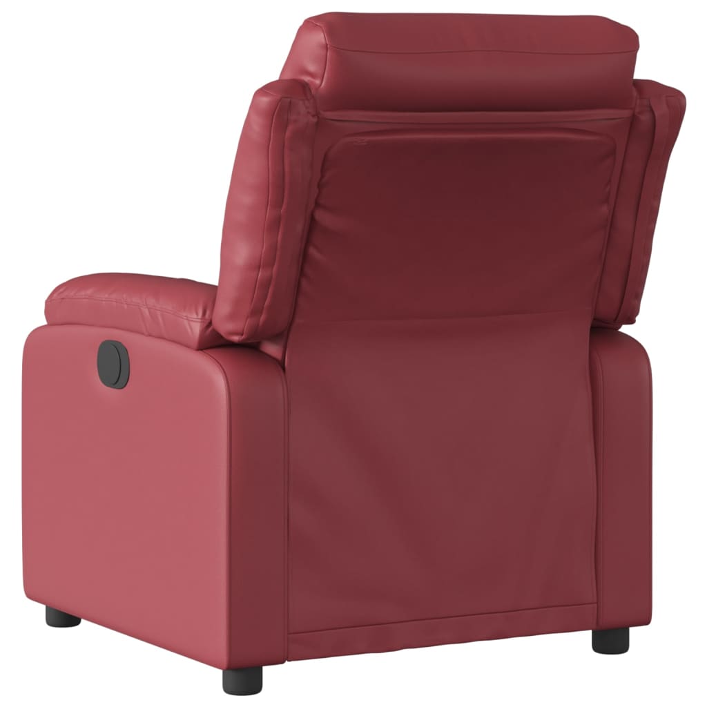 Poltrona Reclinabile Rosso Vino in Similpelle