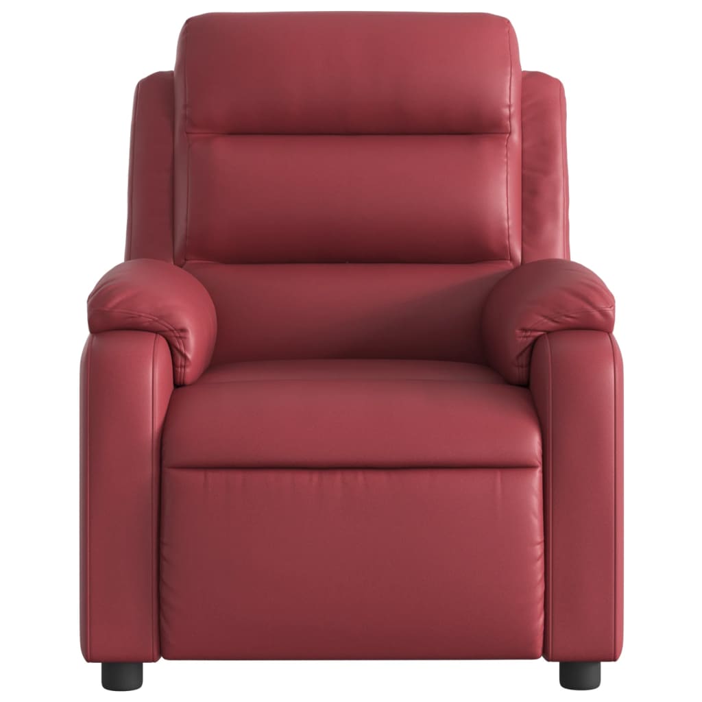 Poltrona Reclinabile Rosso Vino in Similpelle