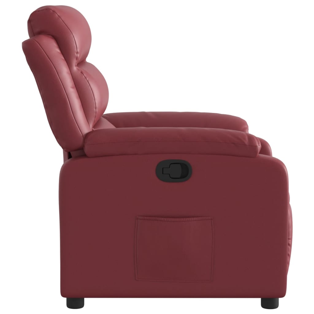 Poltrona Reclinabile Rosso Vino in Similpelle