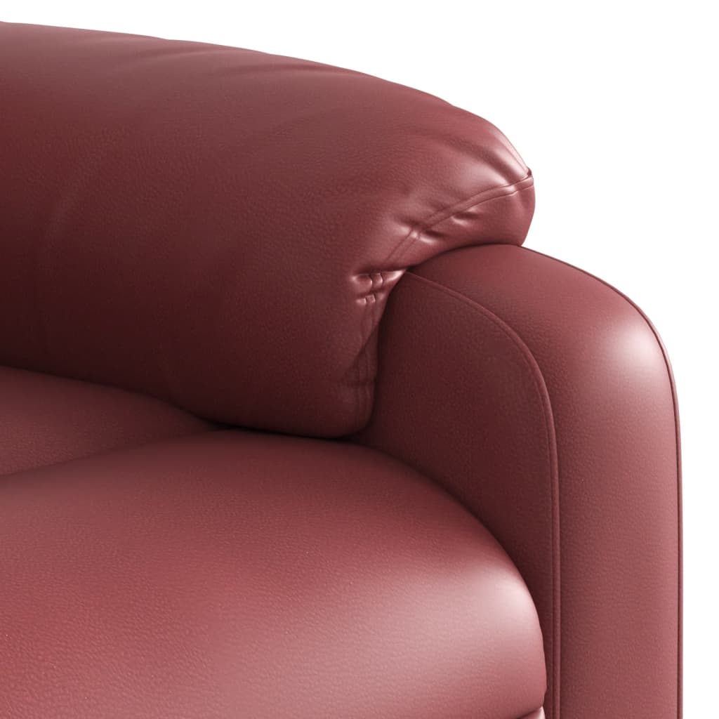 Poltrona Reclinabile Rosso Vino in Similpelle