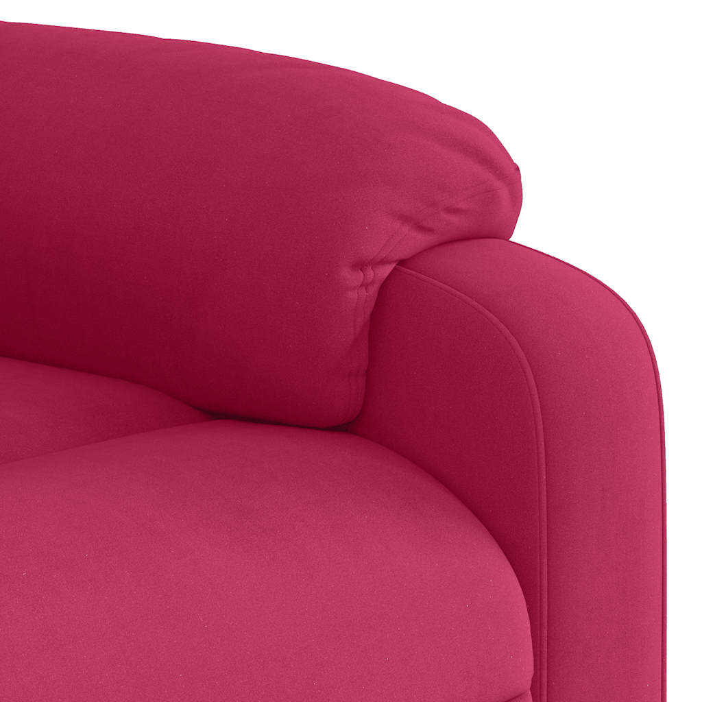 Poltrona Reclinabile Rosso Vino in Velluto