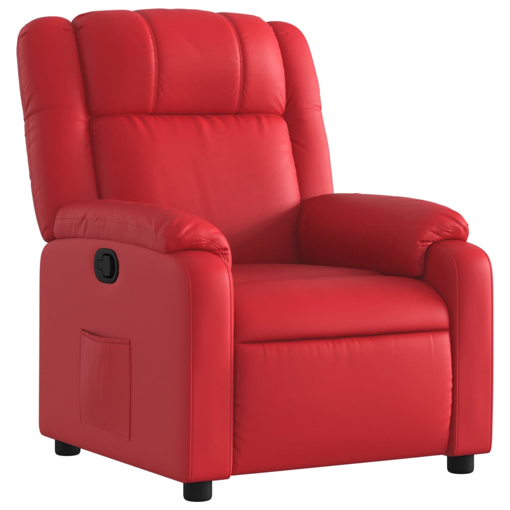 Poltrona Reclinabile Rossa in Similpelle